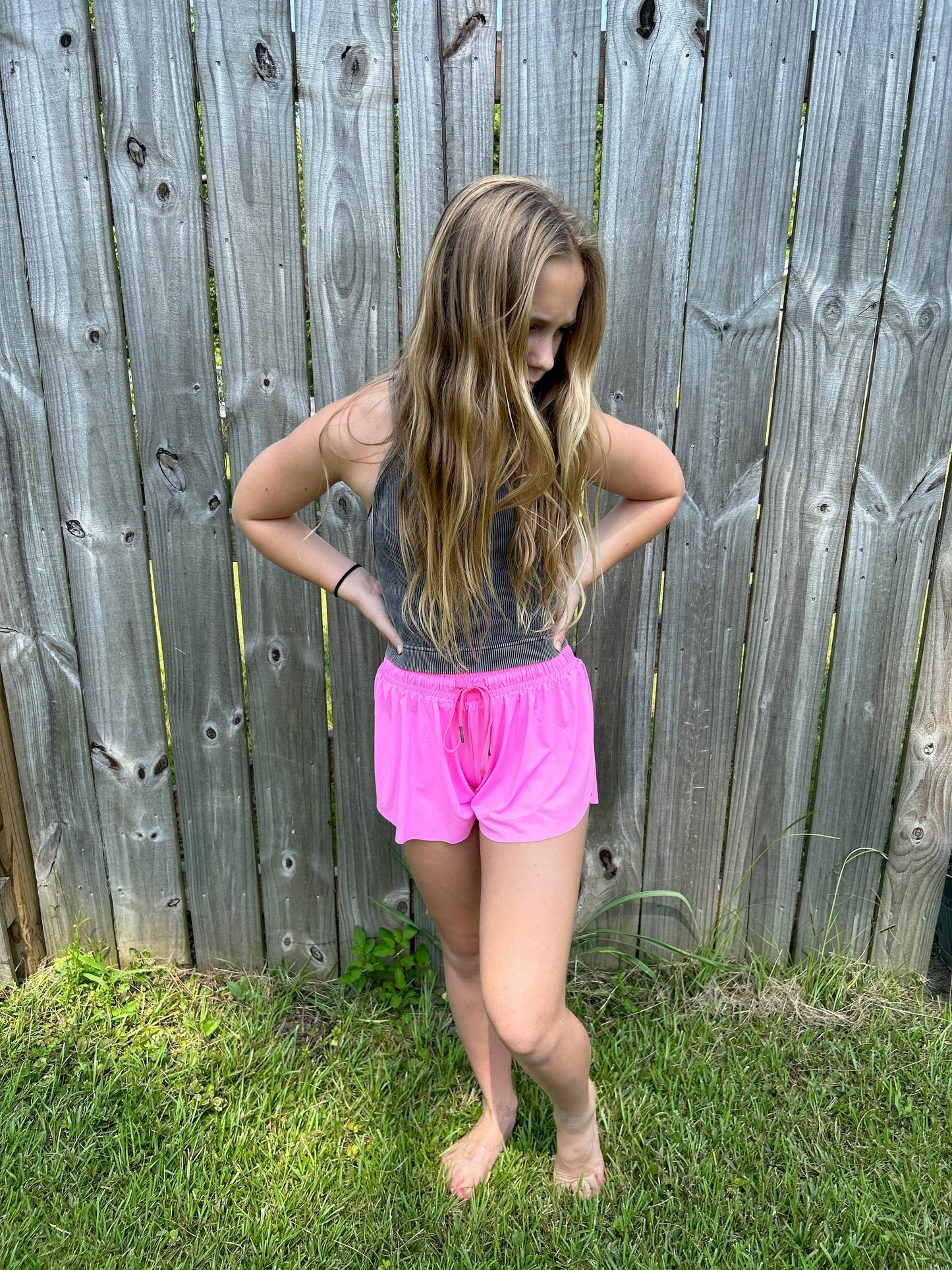 Hot Pink Sporty Skirted Shorts