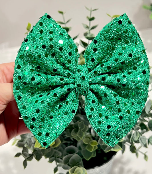 St Patty’s Glitter Green Bow