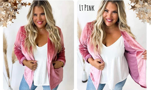 LT PINK NYX Velvet Blazer