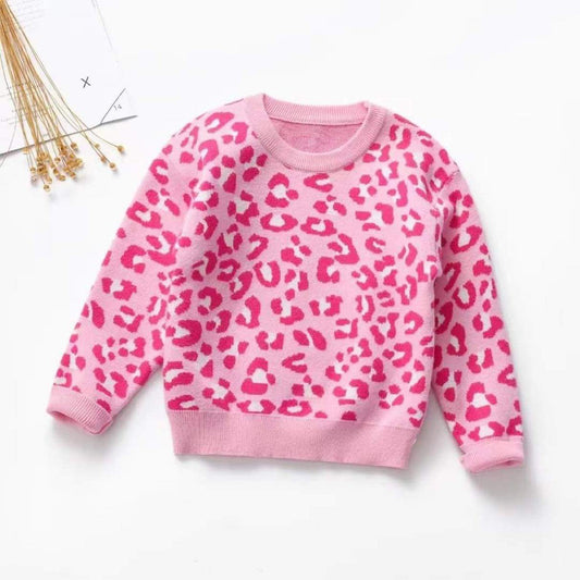 Pink Leopard Print Sweater