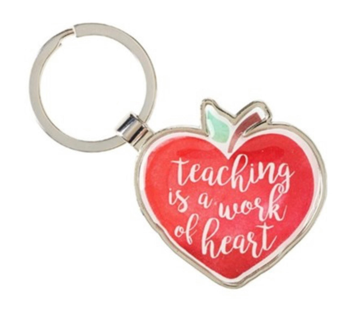 Teaching Is A Work Of Heart Keychain